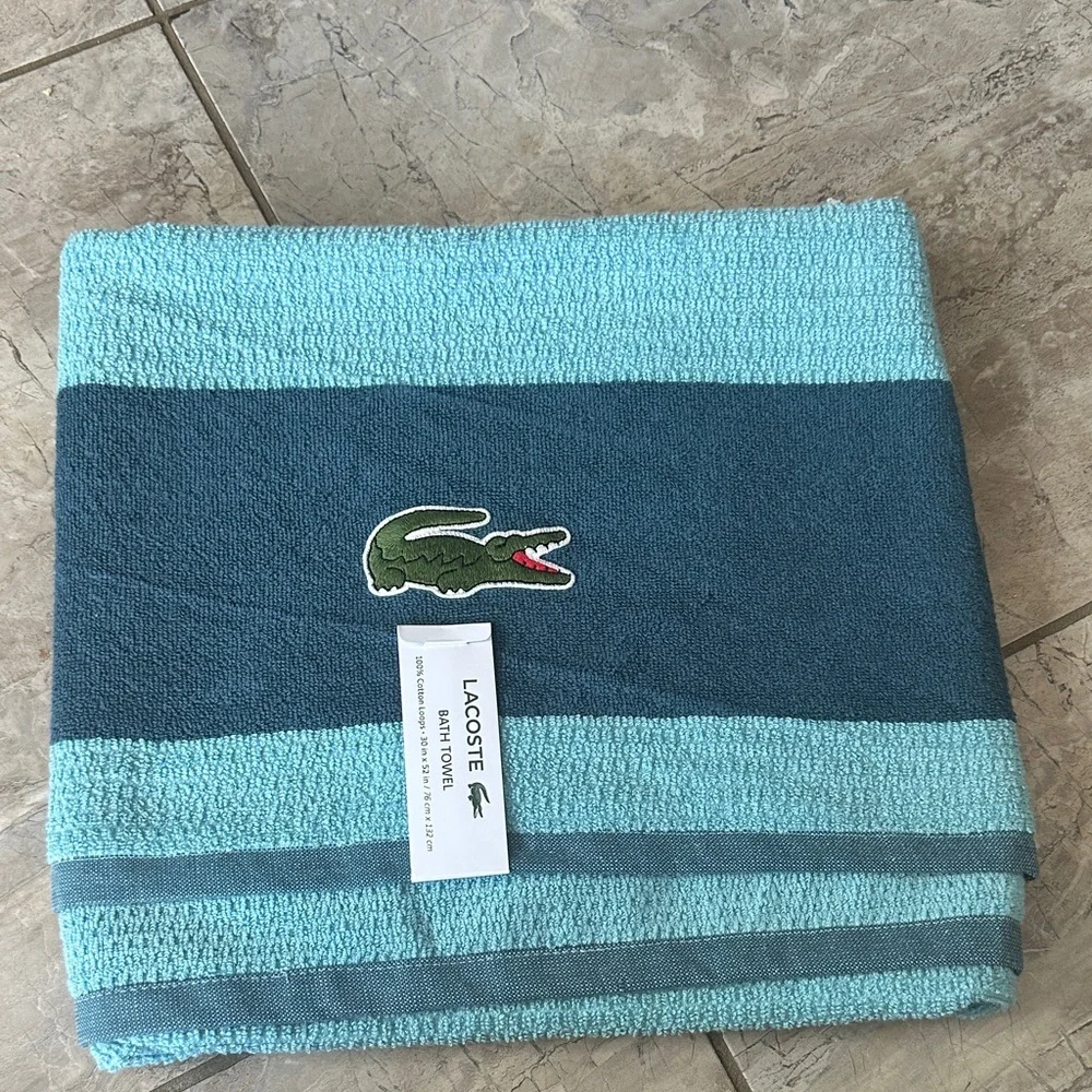 Lacoste Aqua and Teal Towel